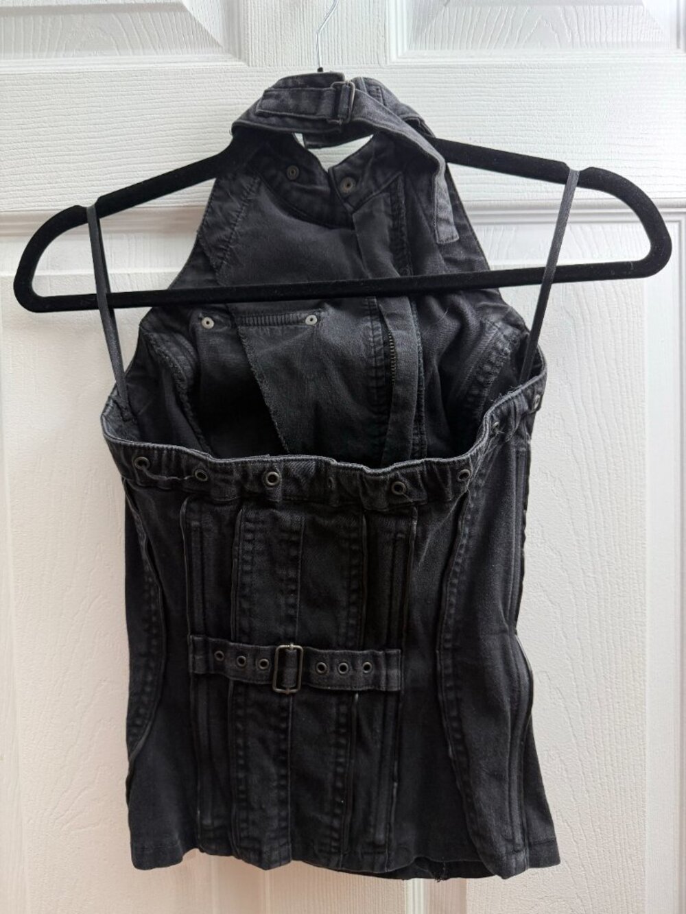 Tripp Goth Zip Up Halter Top - Picture 2 of 5